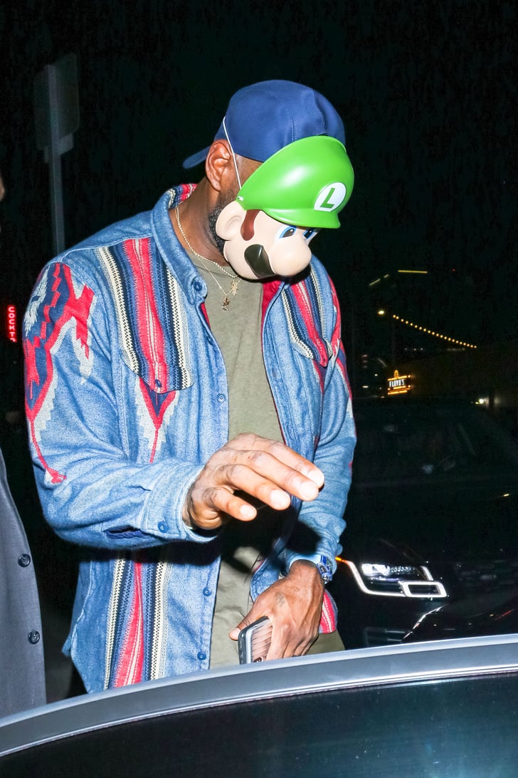 LeBron James Wearing a Luigi Mask For Halloween LeBron James Dressed