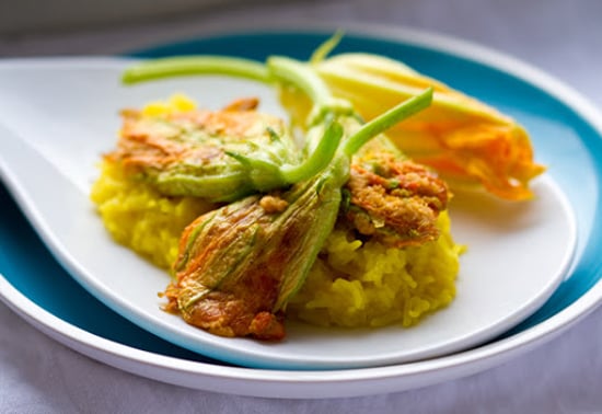 Stuffed Squash Blossoms With Saffron Rice