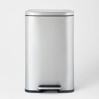 Brightroom 45L Rectangle Stainless Steel Step Trash Can