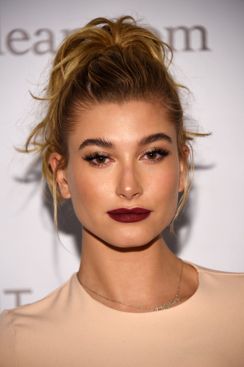 Hailey Baldwin's Dark Lip in November 2015