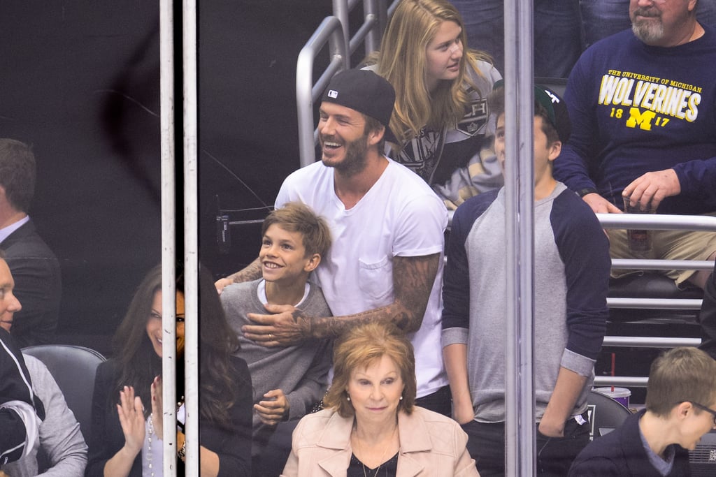 The Beckhams at the LA Kings Game 2014