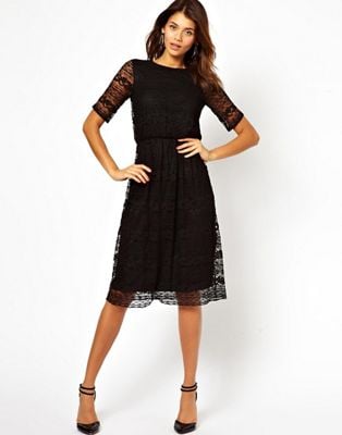 asos midi lace cream dress popsugar rehearsal dresses
