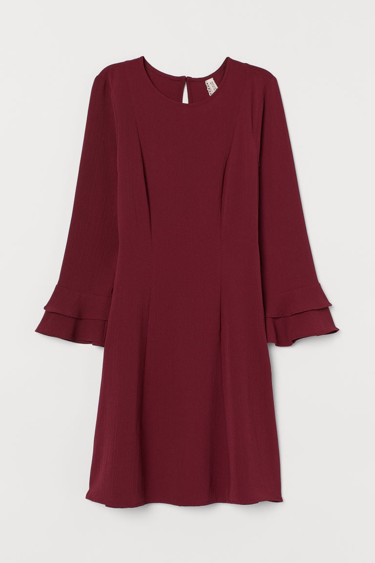 h&m flounce sleeve dress