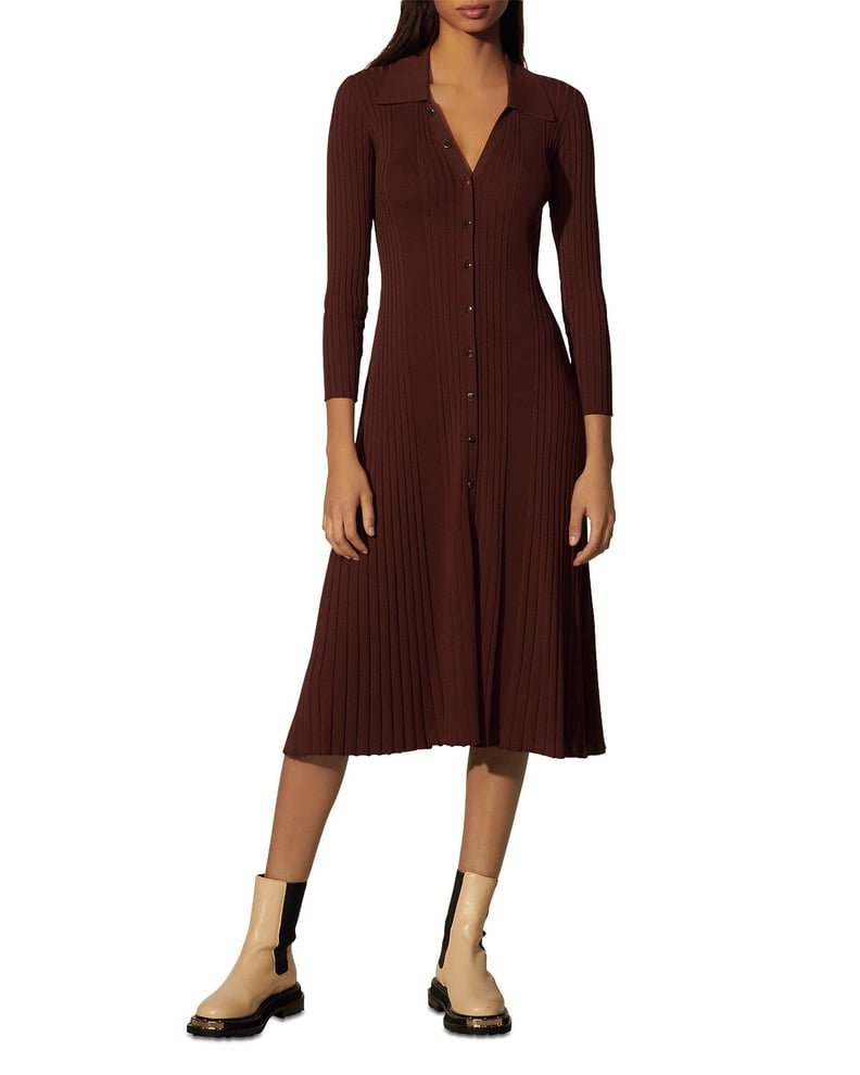 A Brown Moment: Sandro Melanie Ribbed Knit Dress