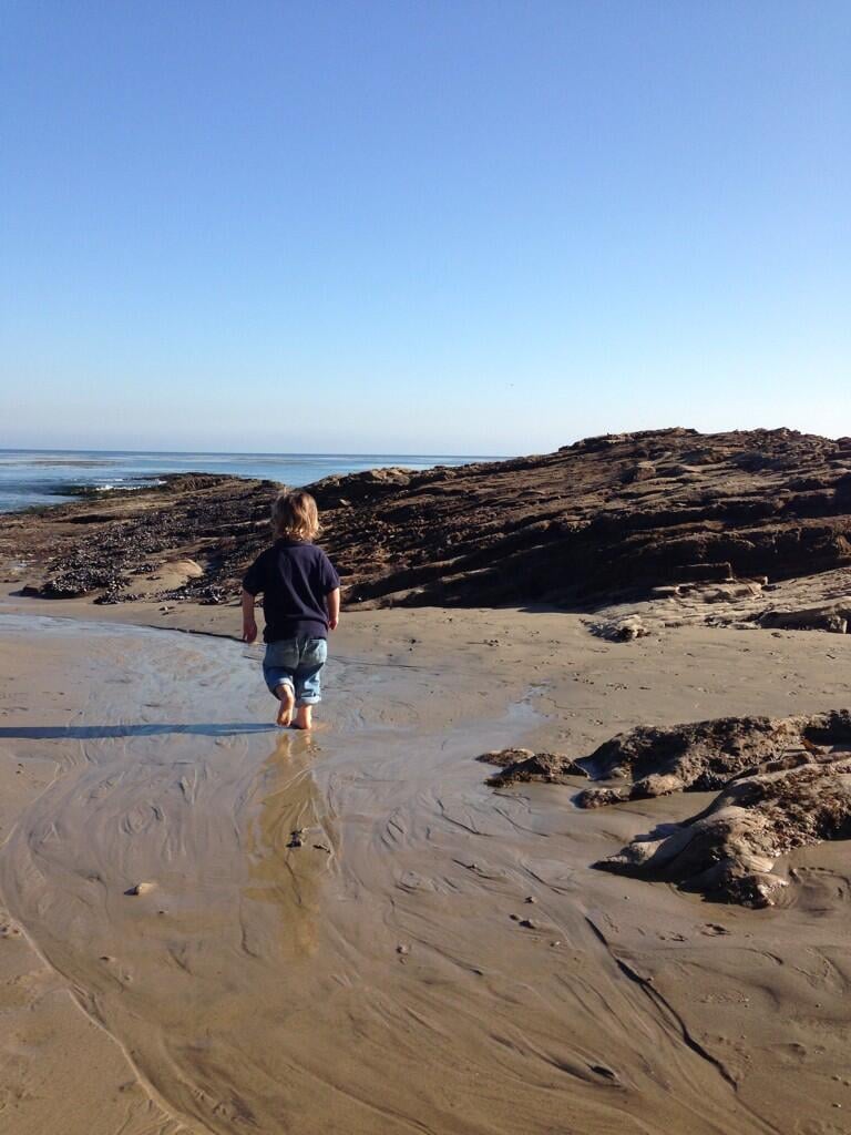 Arthur Bleick started the New Year on the beach.
Source: Twitter user SelmaBlair