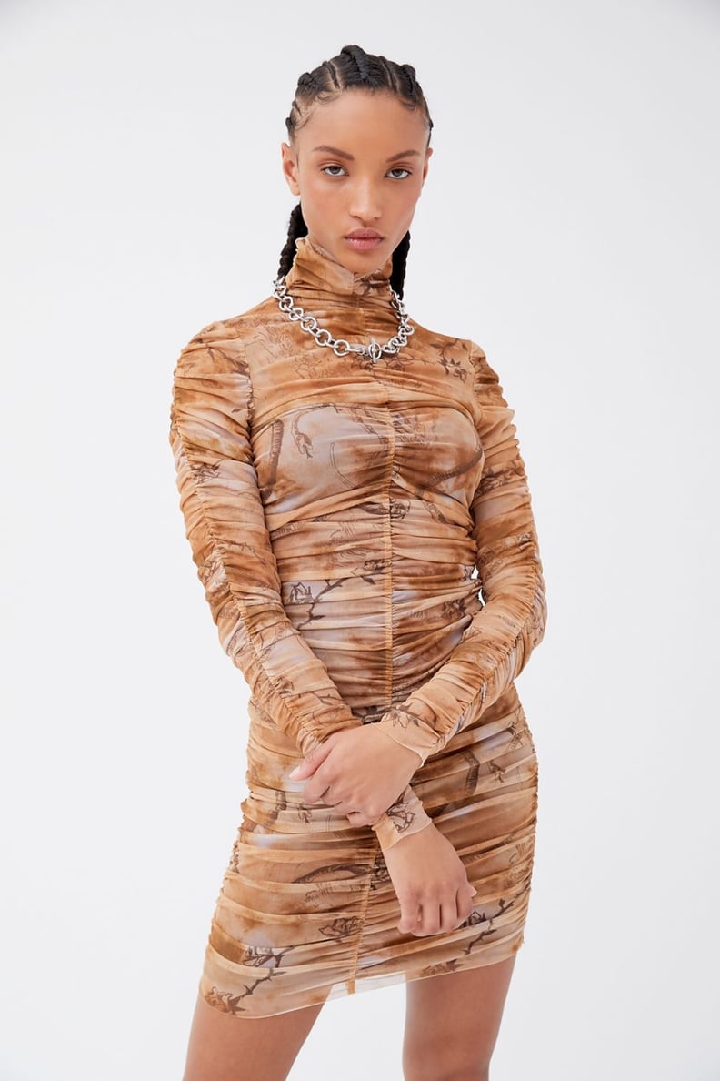 I.Am.Gia Amara Ruched Mesh Mini Dress