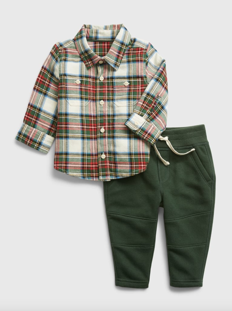 Gap Baby Flannel Shirt Outfit Set