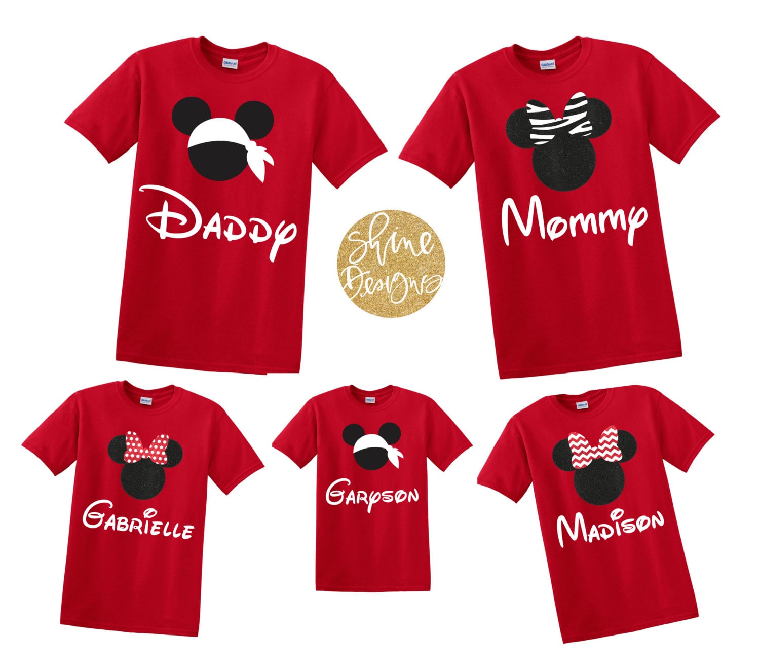 Red disney hot sale family shirts