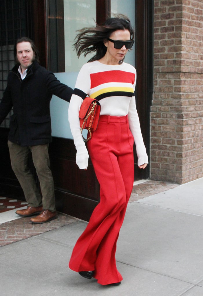 Victoria Beckham's Red Trousers November 2018