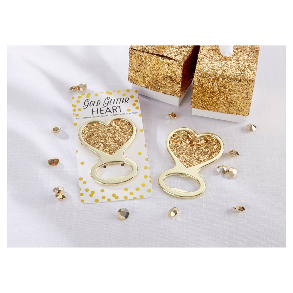 Kate Aspen Gold Glitter Heart Bottle Opener (36 for 12) Glittery