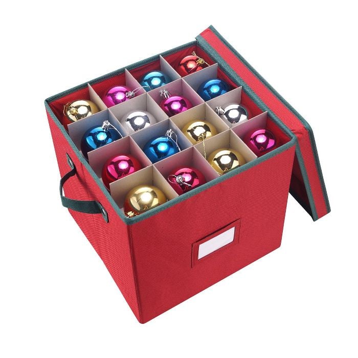 Organised Ornaments: Elf Stor Premium Red Christmas Ornament Storage Chest