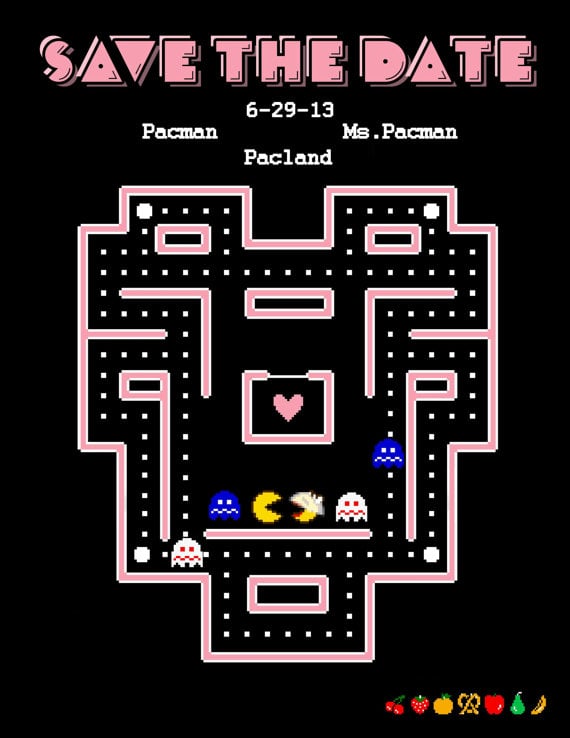 Pac-Man save the date