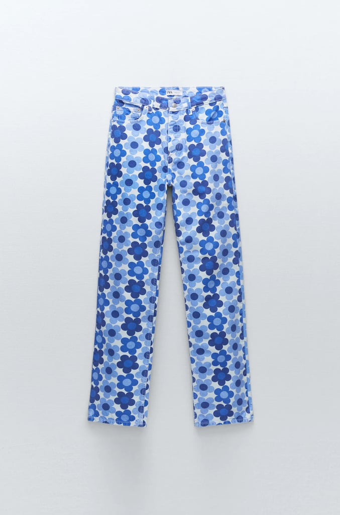 Zara Straight Fit Printed Jeans