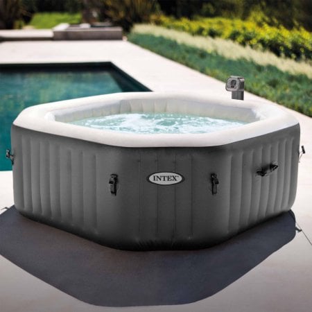 Intex 120 Bubble Jets Four-Person Octagonal Portable Inflatable Hot Tub Spa