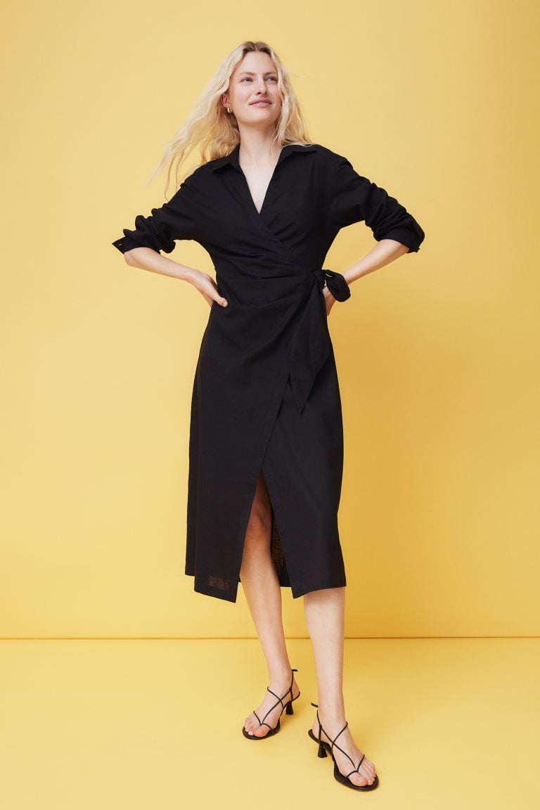 A Polished Midi Dress: H&M Linen-blend Shirt Dress
