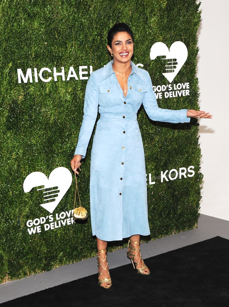 Priyanka Chopra's Suede Michael Kors Dress October 2018