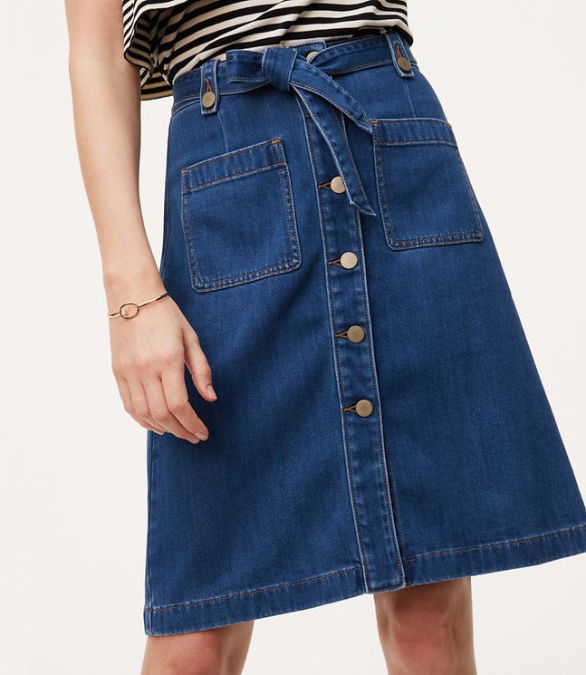 denim tie skirt