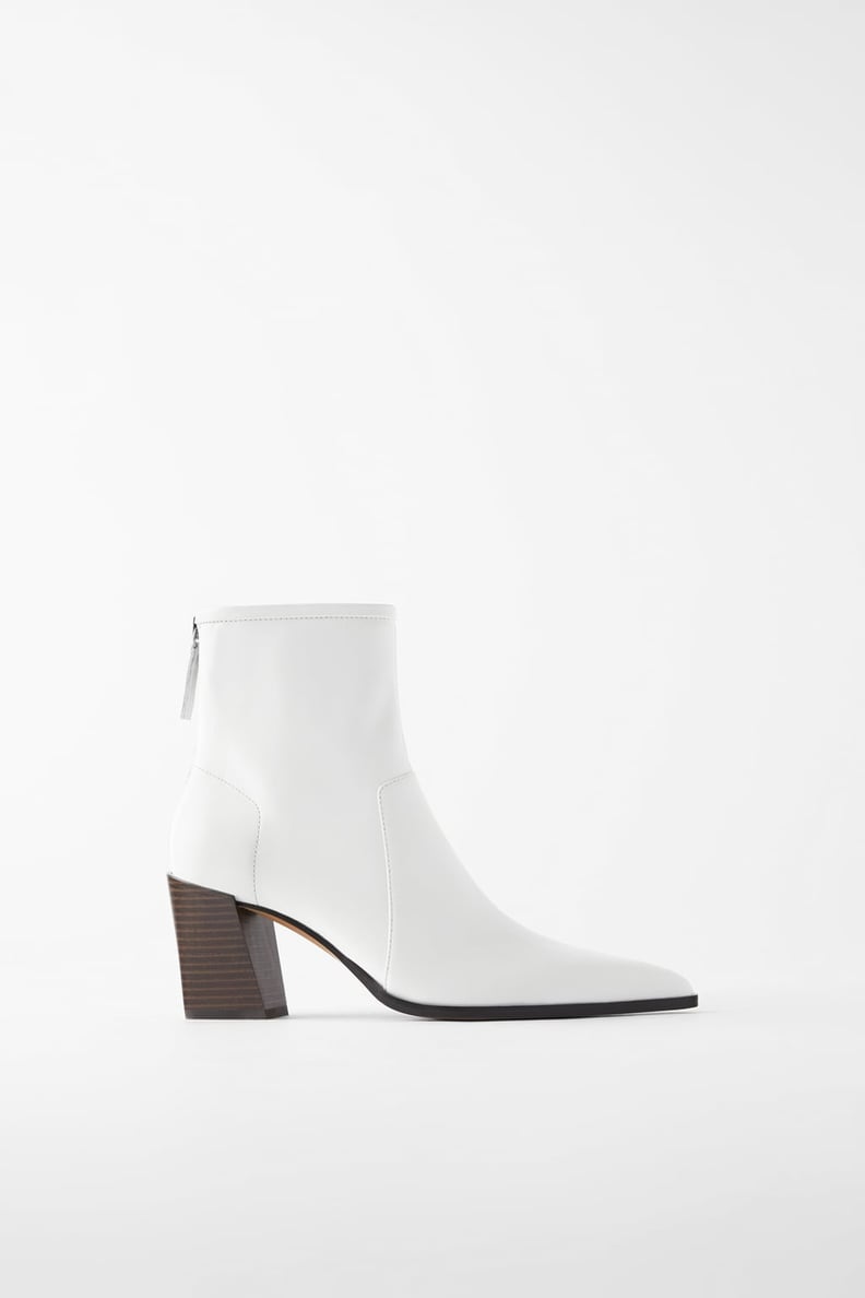 Zara Soft Leather High Heeled Ankle Boots