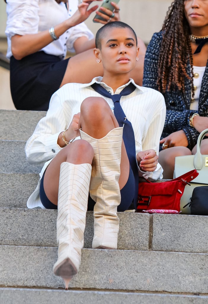 Shop Jordan Alexander's White Boots in Gossip Girl Reboot