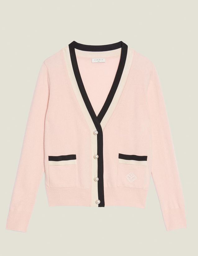 sandro pink cardigan