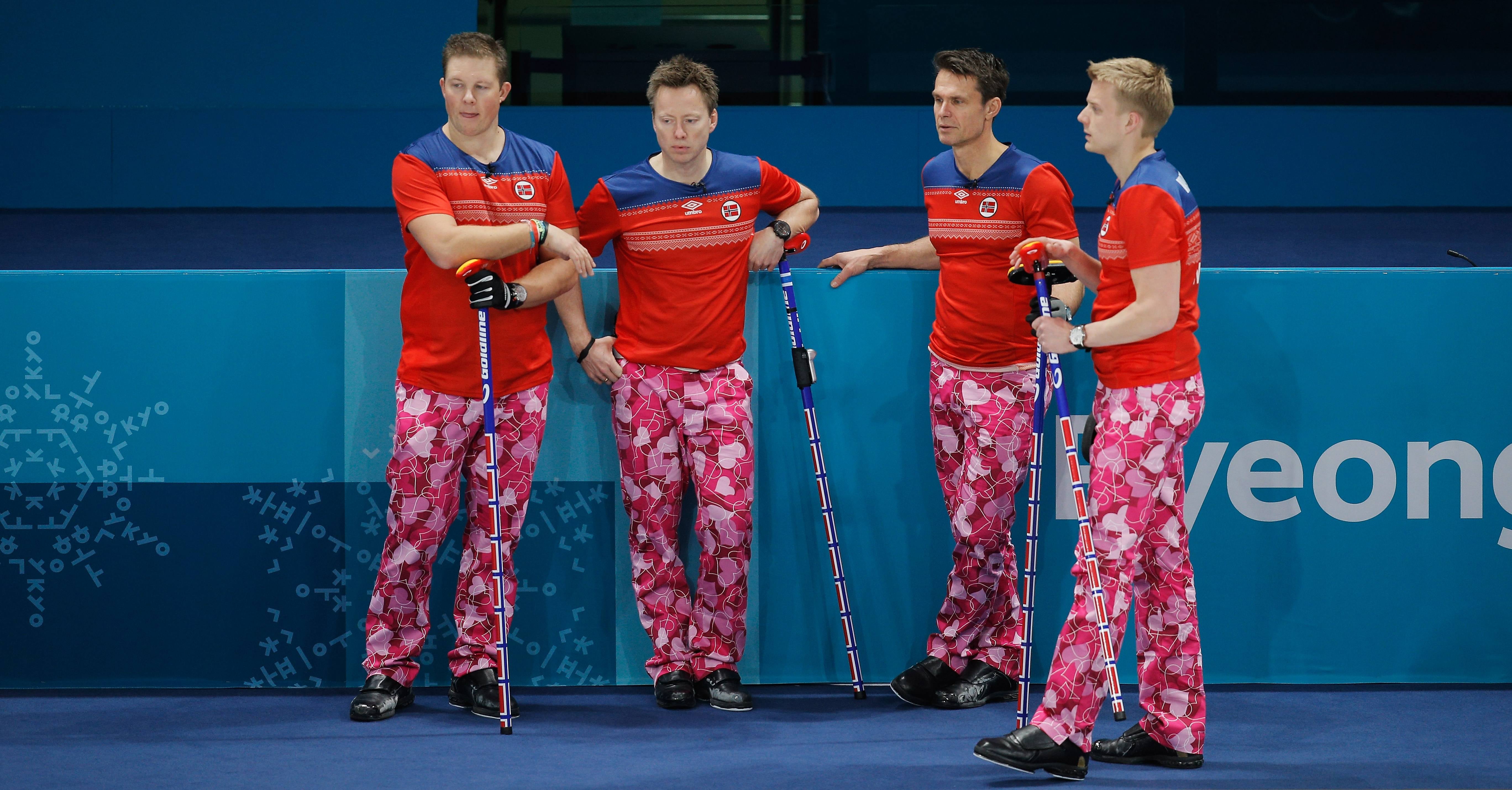 Norway's curling team makes a splash with crazy pants