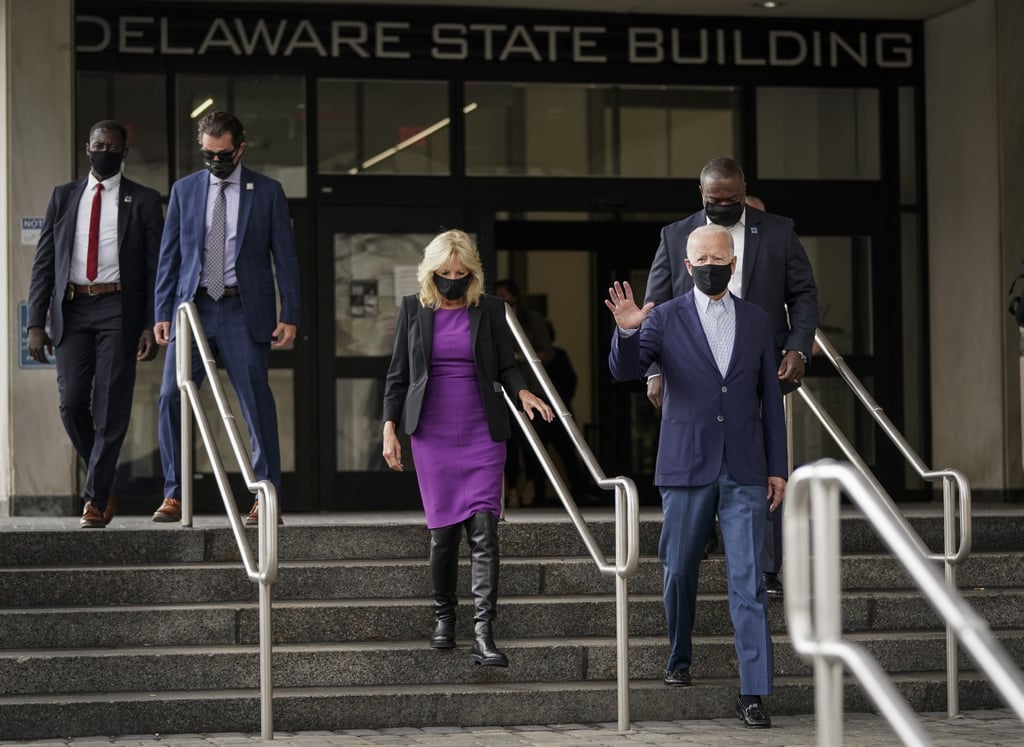 Jill Biden Wears "Vote" Stuart Weitzman Boots to the Polls ...