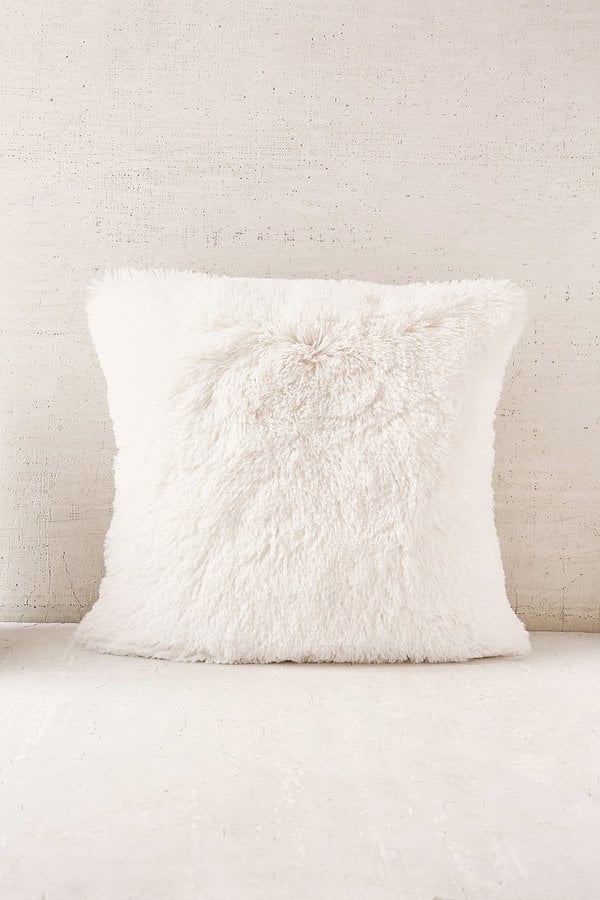 Plum and Bow Faux Fur Pillow ($49)