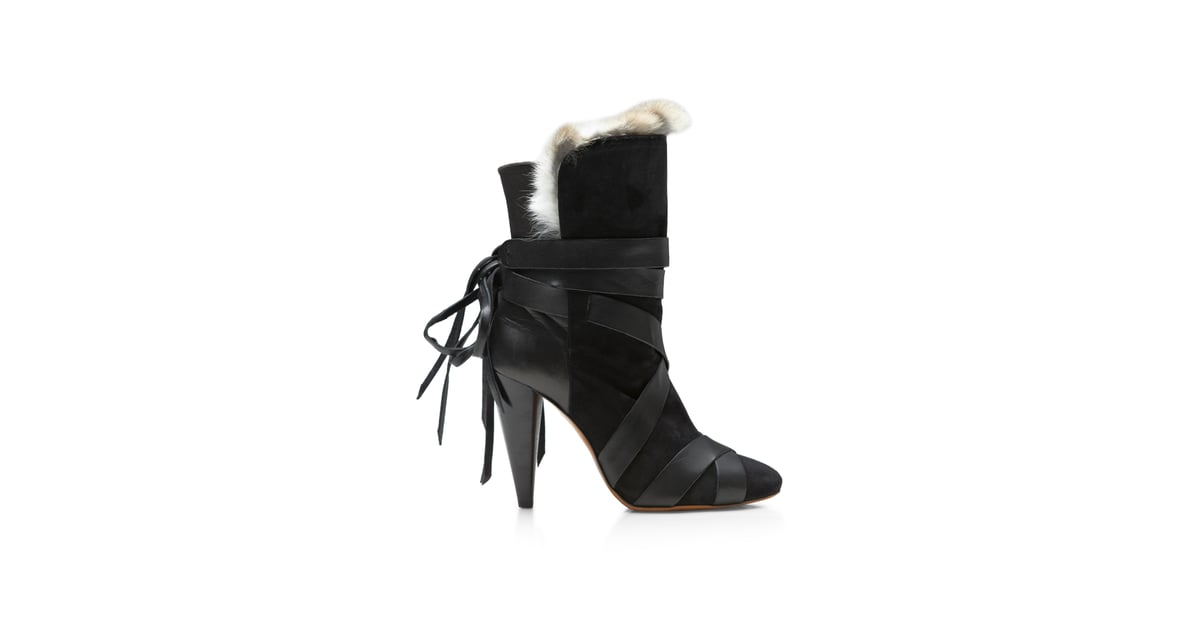 Isabel Marant fur-lined Neta boot ($1,435) | Isabel Marant Fall 2014 ...