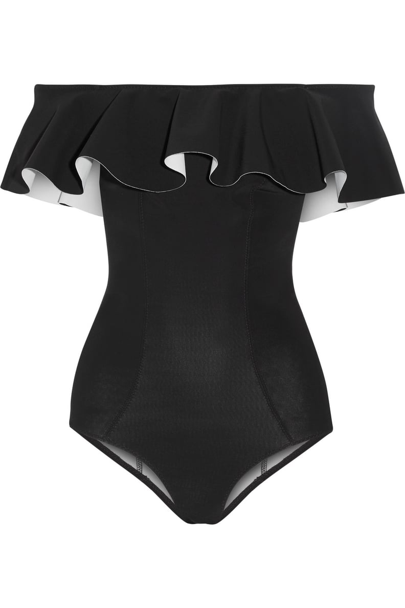 Black & White Tabby Belly Cut Brazilian One-Piece Swimsuit Wild-Black Ivy  Strap - Brand Rio de Sol