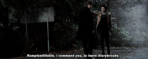 Until she finds out that he's been lying about his dagger, so she uses his own power against him and banishes him from Storybrooke.