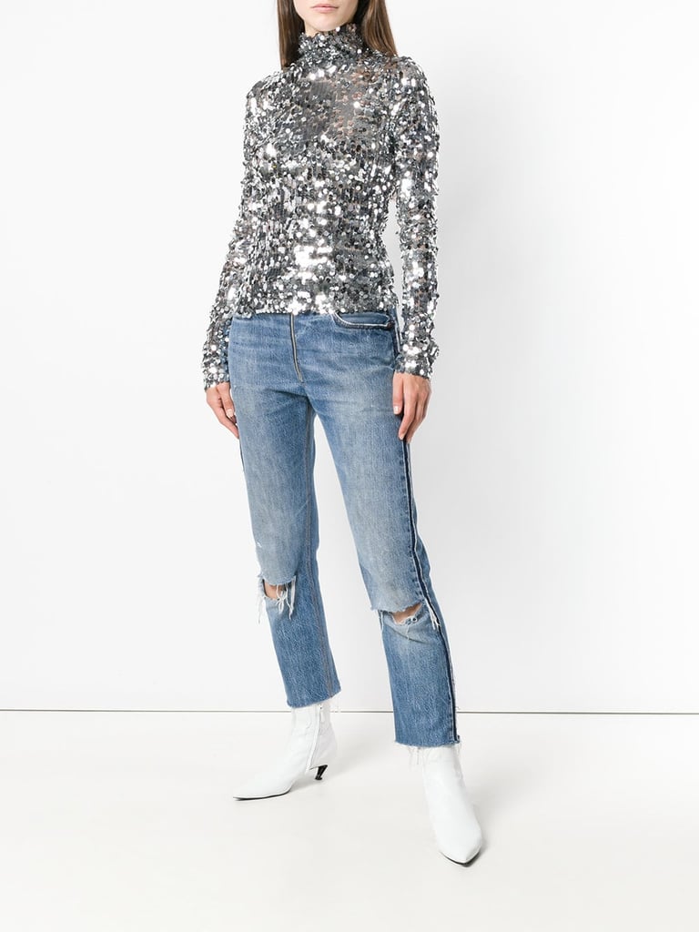 MM6 Maison Margiela Turtleneck Sequin Blouse
