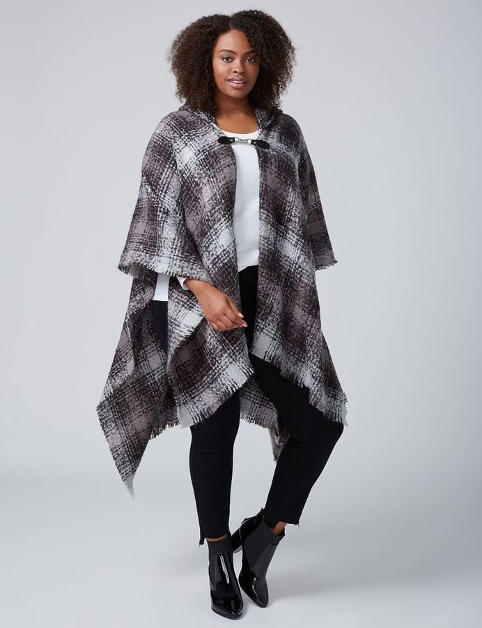 Plaid Hooded Kimono With Closure