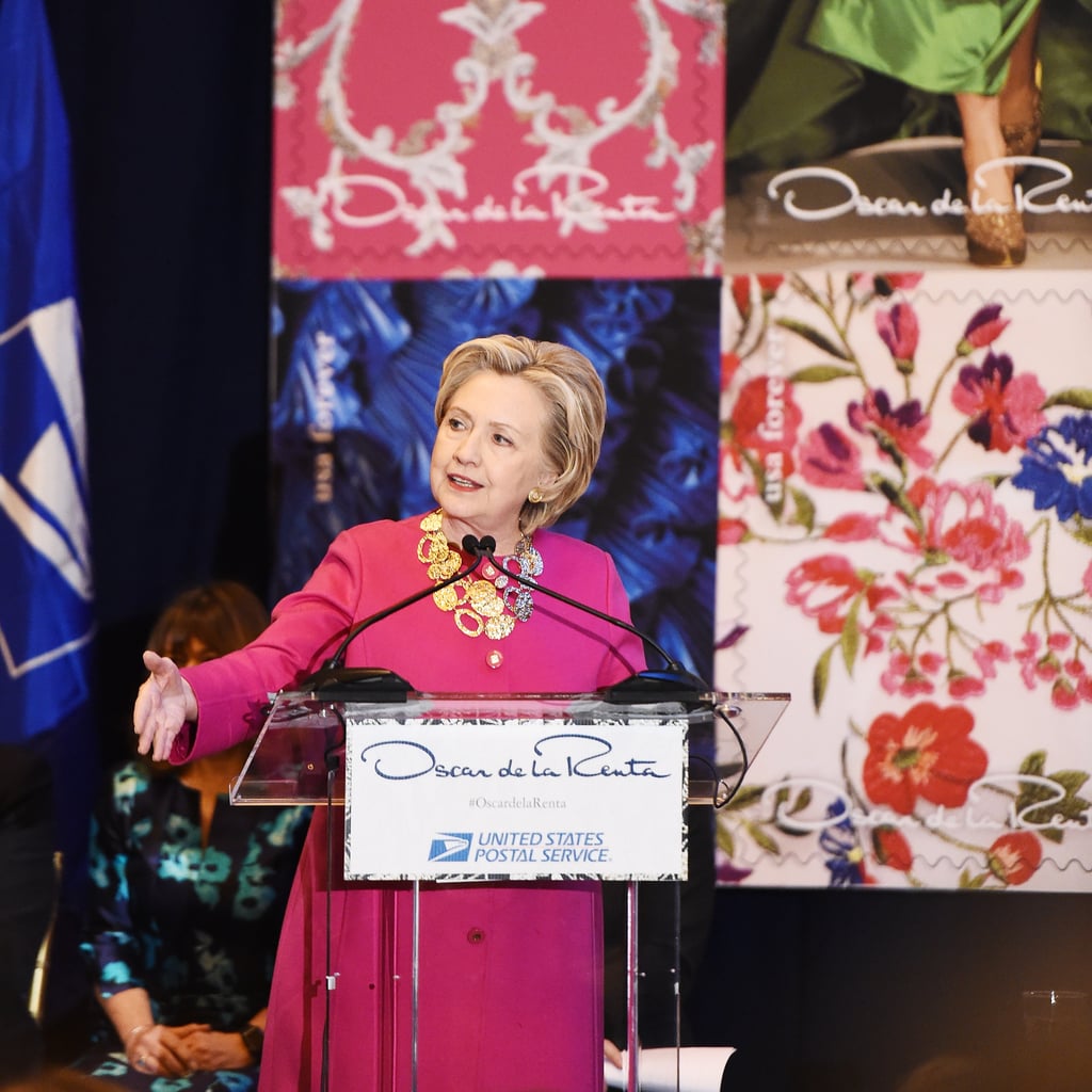 Hillary Clinton's Necklace at Forever Stamp Ceremony 2017
