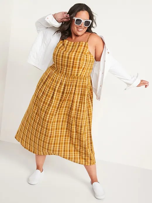 Fit and flare 2025 midi dress with pockets