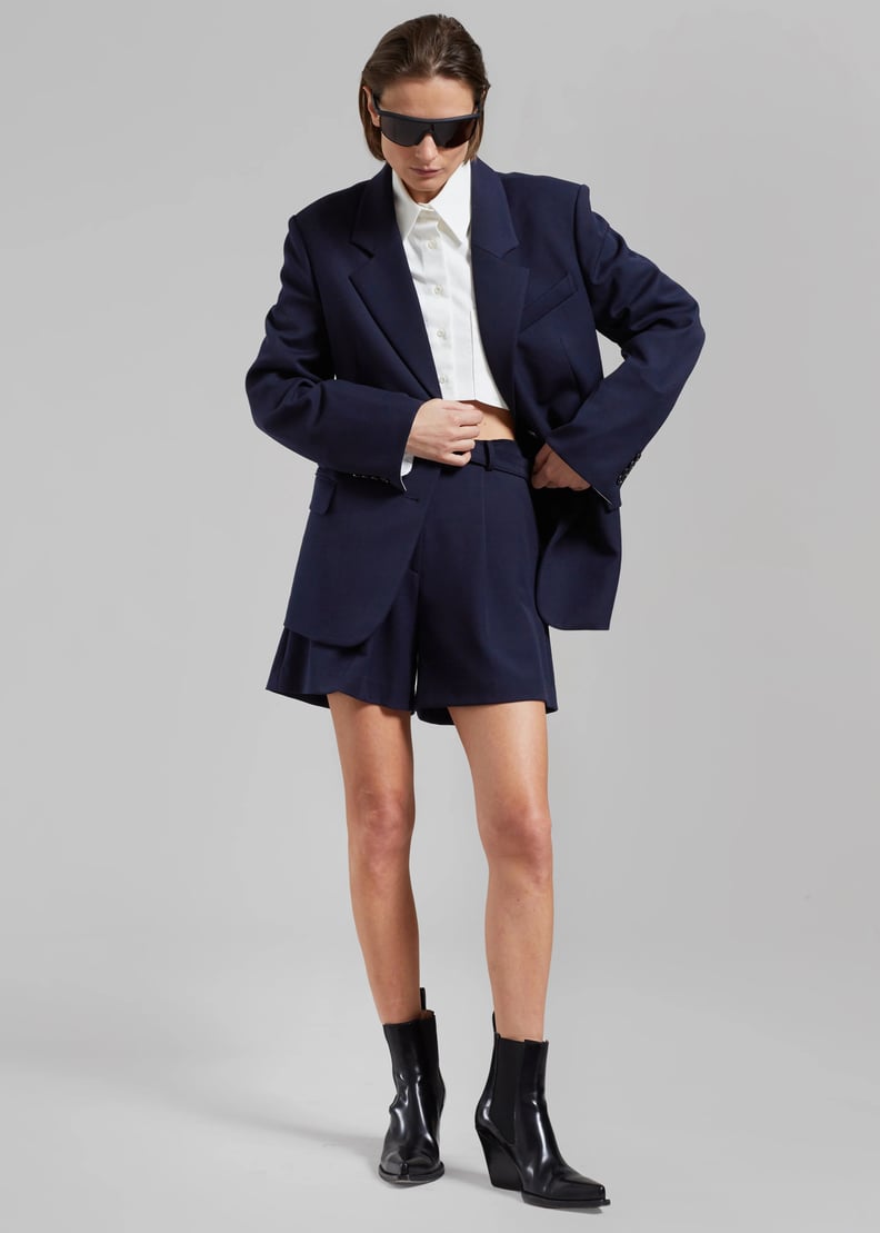 A Navy Shorts Suit