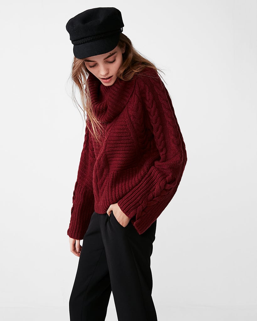 Express Cable Knit CowlNeck Sweater Cheap Winter Sweaters 2018