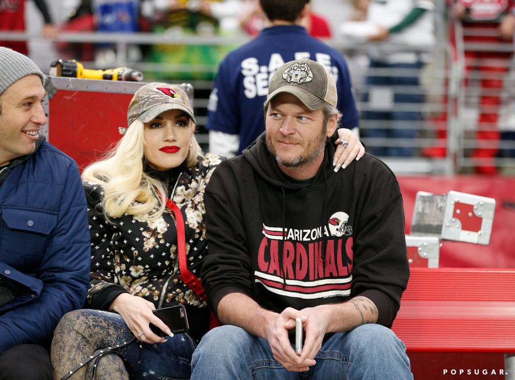 Gwen Stefani and Blake Shelton at Football Game 2015