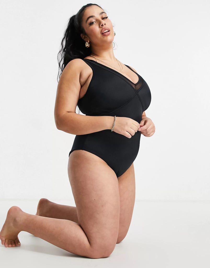 ASOS DESIGN Curve Mesh Insert Swimsuit ($37)