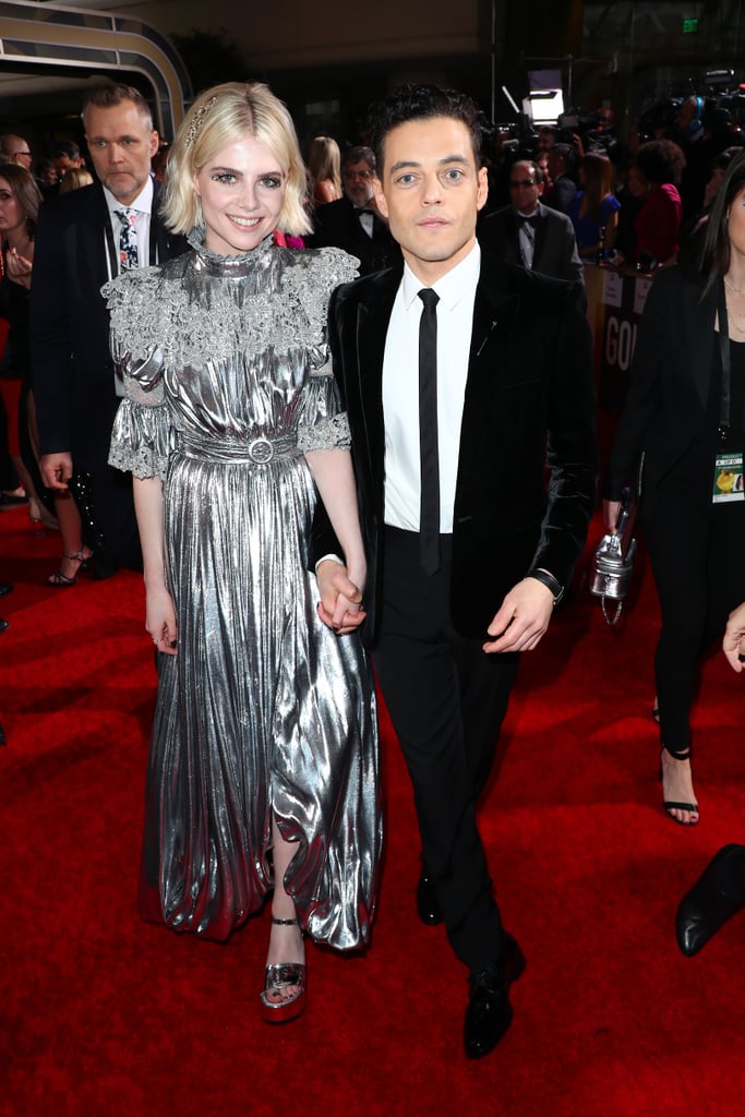 Lucy Boynton and Rami Malek at the 2020 Golden Globes