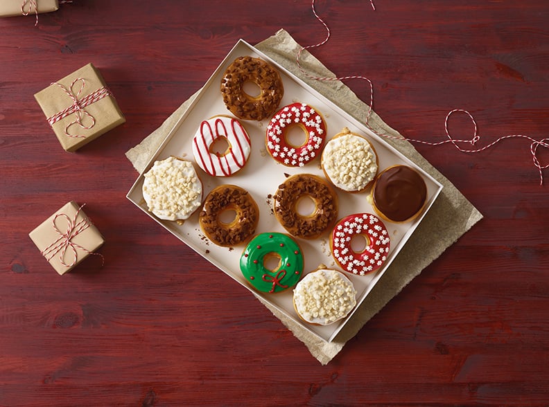 A box of the holiday doughnuts is like a present waiting to be unwrapped.