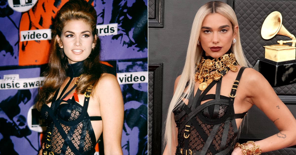 Dua Lipa Rocks '90s Exposed Thong Trend in Backless Black Dress