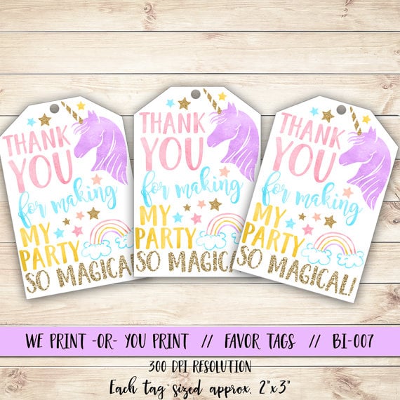 Unicorn Favor Tag