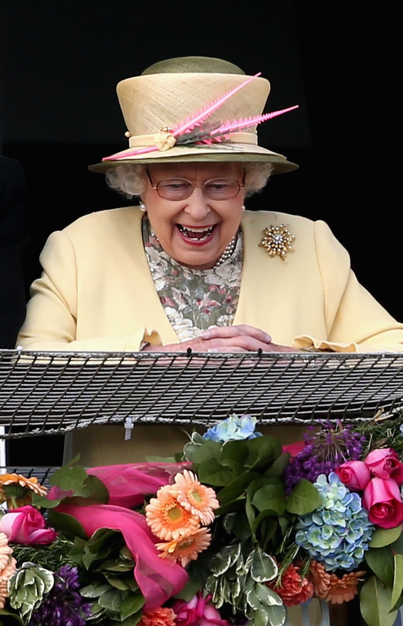Queen Elizabeth II watches a horse race in 2015.