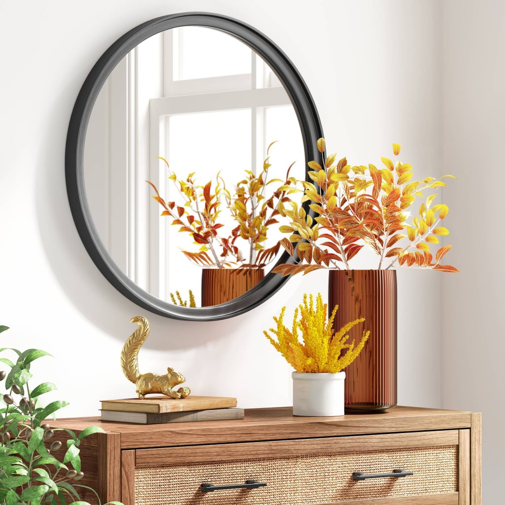 A Traditional Mirror: Classic Wood Round Mirror Natural