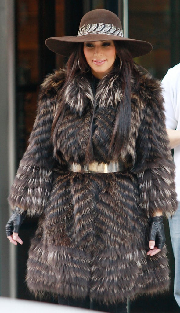 2010: Fluffy Fur | Kim Kardashian Style | POPSUGAR Fashion Photo 3