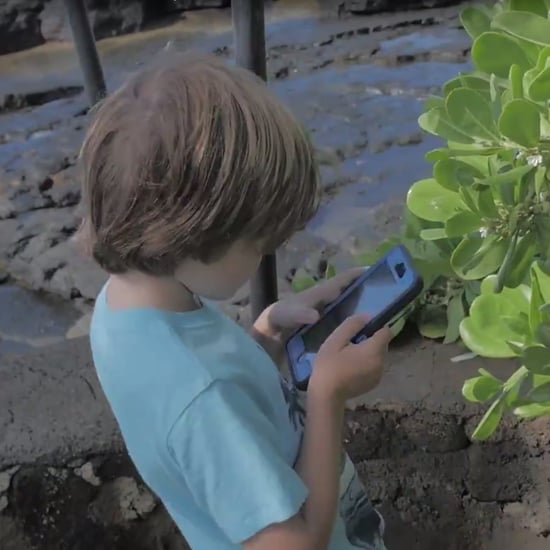 Kids Playing Pokemon Go on Vacation