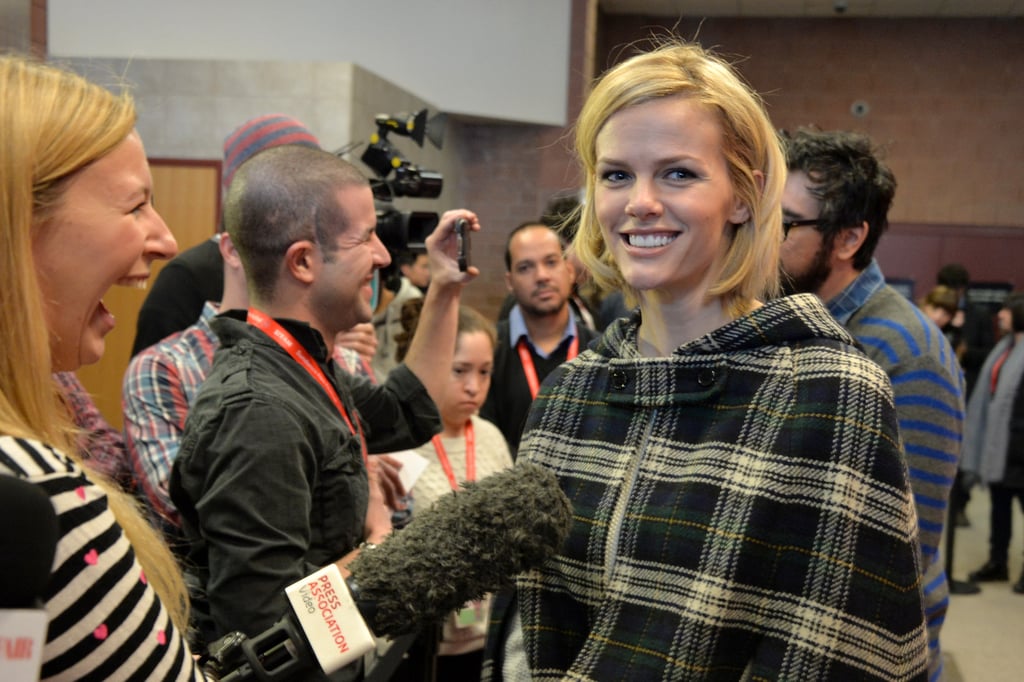 Brooklyn Decker was cozy in a cape.