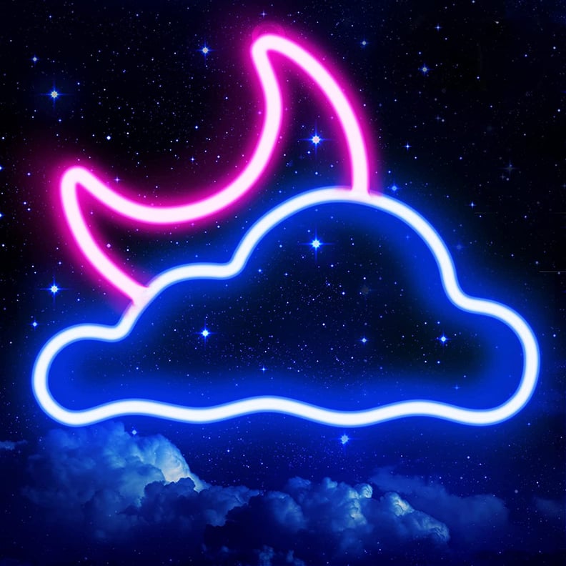 A Cute, Playful Decor Moment: JTLMEEN Cloud and Moon Led Neon Light