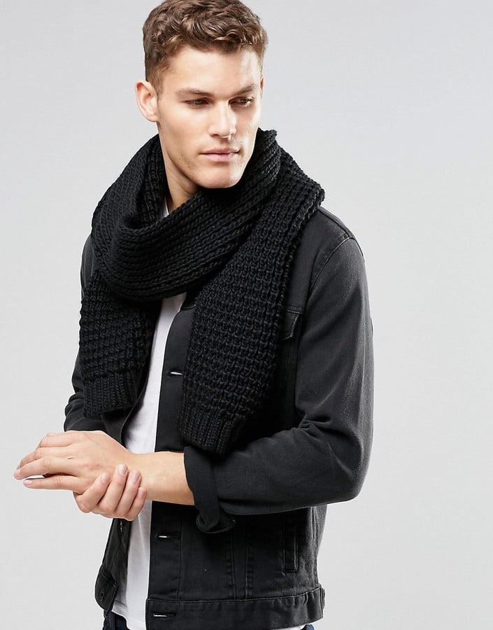 ASOS Knitted Scarf in Black