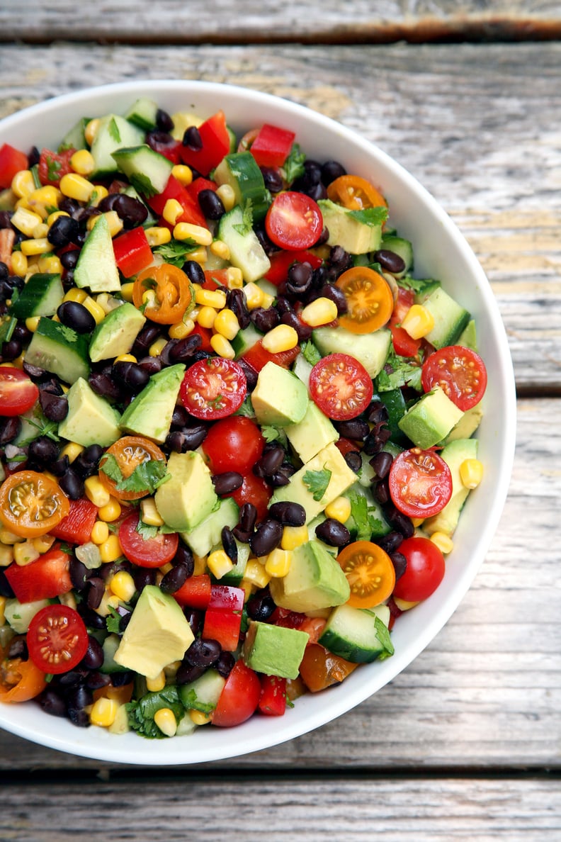 Black Bean, Corn, Cucumber, and Avocado Salad